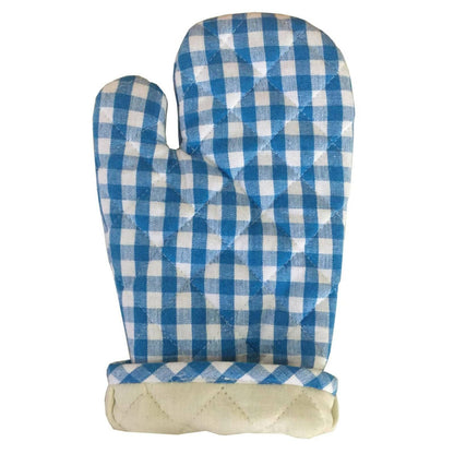 Lushomes oven gloves, Blue Small Checks microwave gloves, oven accessories, kitchen gloves for cooking heat, microwave hand gloves - HalfPe