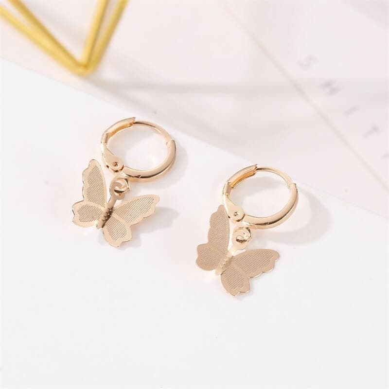 Pinapes elegant butterfly gold plated clip-on earrings for women and girls(golden) - HalfPe