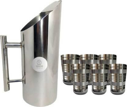 SHINI LIFESTYLE Stainless Steel Jug and Water Jug set , juice glass Jug Glass Set - HalfPe