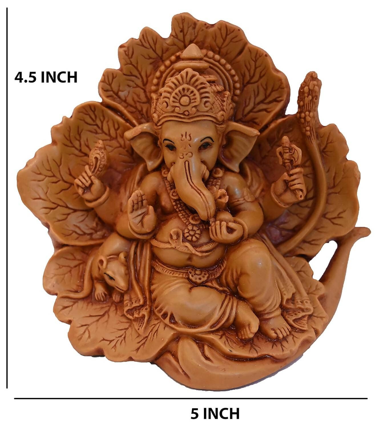 KariGhar Polyresin Ganesh Ganpati ji Idol for Car Dashboard | Jaswant Showflower | House Warming | Drawing Room | Bedroom Puja Ghar | Gifting & Decoration - HalfPe