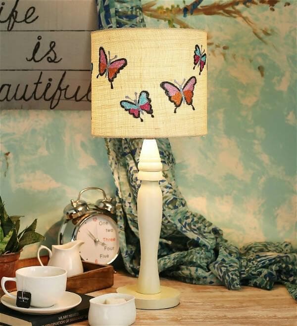 Butterfly On Jute Lamp - HalfPe