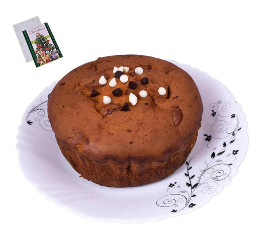 MANTOUSS Christmas Gift of Cake-Christmas Plum Cake(300gms) + Christmas Card - HalfPe