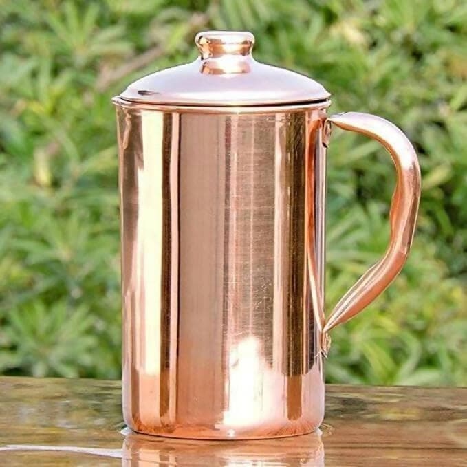 SHINI Lifestyle Water Jug 100% Pure Copper jug, Aayurvedic Health Benefits Jug (Copper, 1.5 Liters) - HalfPe