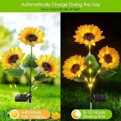 Solar Powered Sunflower Garden/Outdoor Light (Pack of 3) - HalfPe