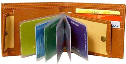 Leather Wallet For mens (Brown) - HalfPe