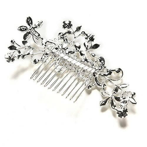 SENECIO Floral Wedding Tiara Sparkling Silver Plated Crystal Simulated Pearl Bridal Hair Combs Hairpin Hair Jewelry - HalfPe