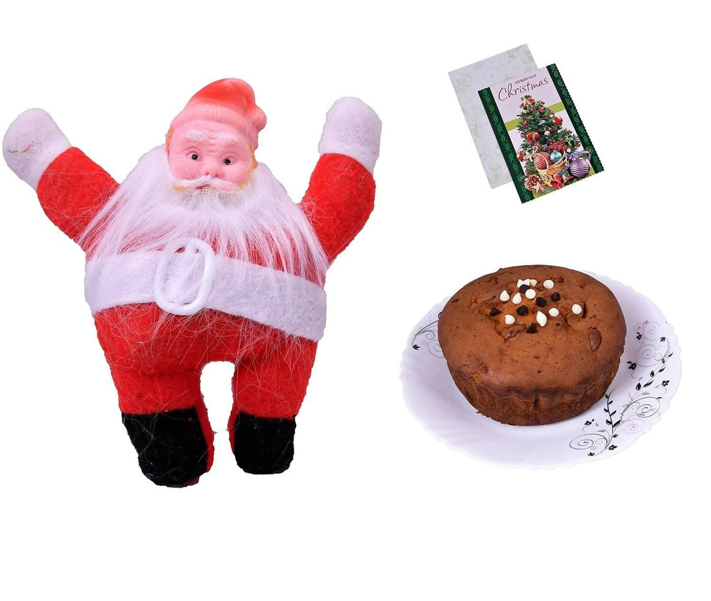 MANTOUSS Christmas Cake Gift(200gms)/ Christmas Plum Cake Gift/Christmas Gift for Kids-Santa Clause + Christmas Greeting Card - HalfPe