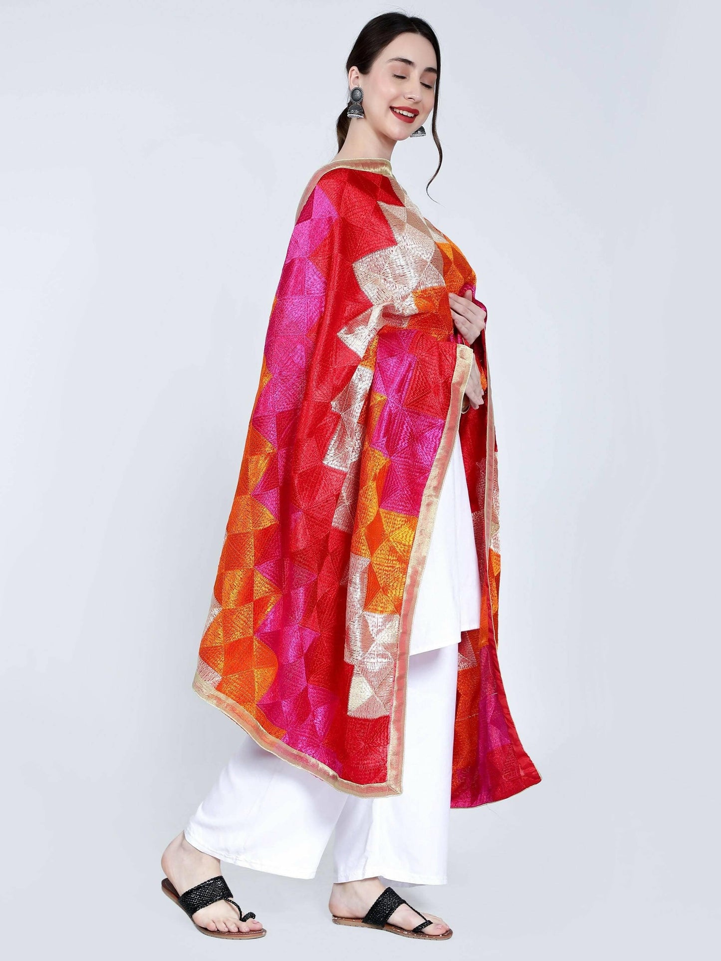 Phulkari Bagh Dupatta (Multicoloured) - HalfPe