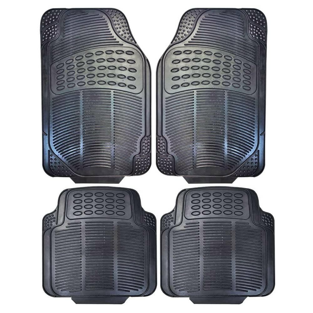 Mats Avenue Universal Car Floor Mat Virgin Rubber Heavy Duty Black Color 4 Pieces - HalfPe