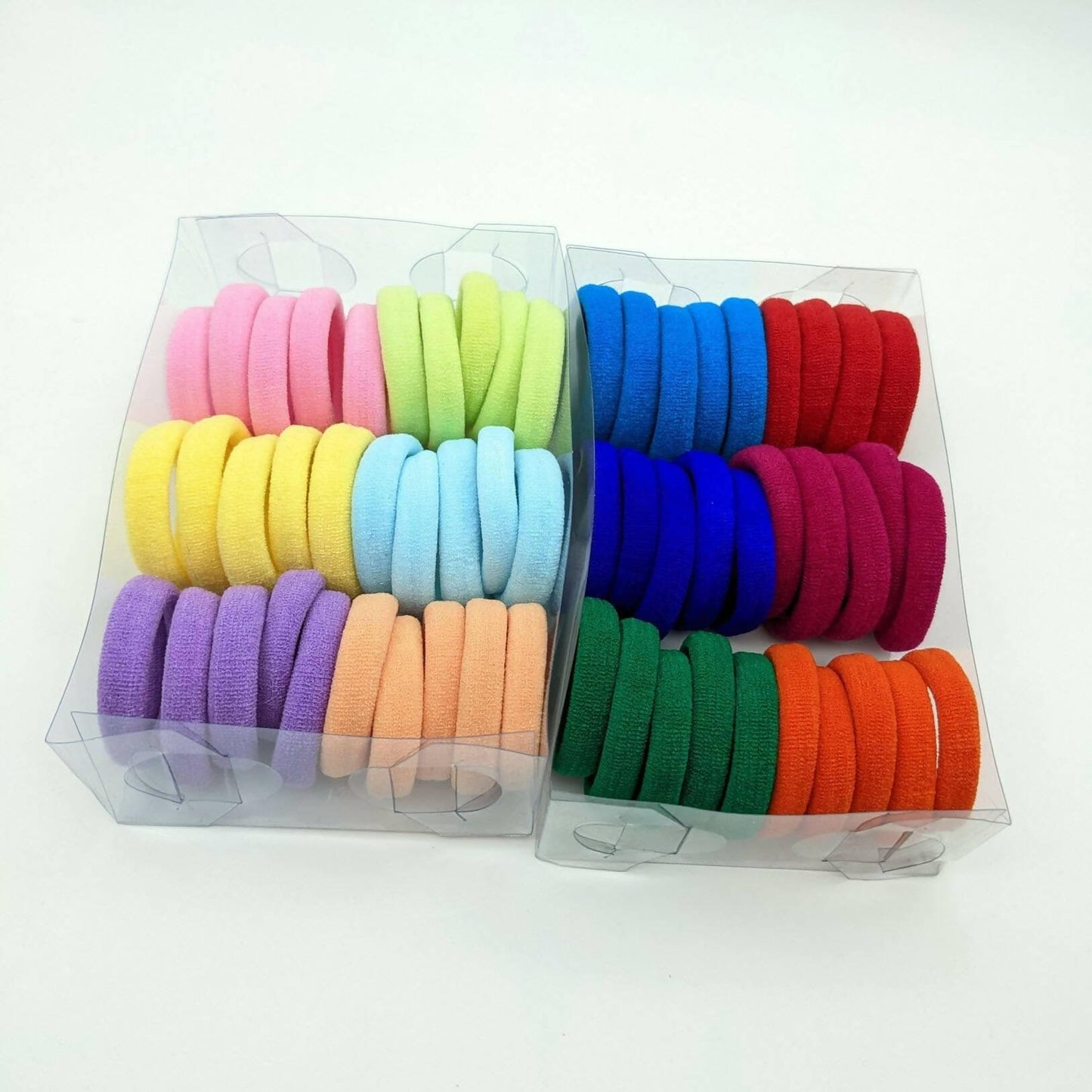 SENECIO 60Pc English Light & Dark Multicolor Hair Rubber Band Pack Premium Quality High Elasticity - HalfPe