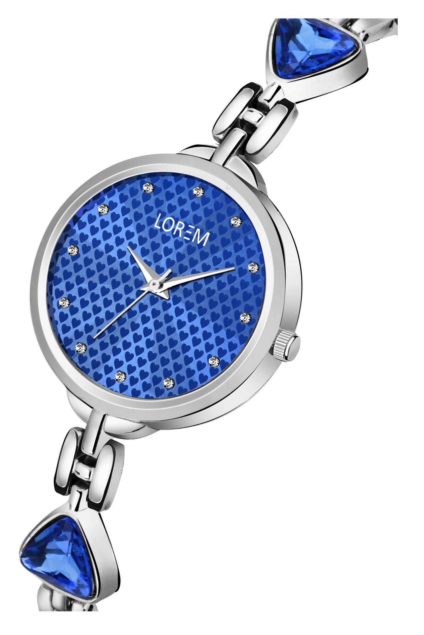 LOREM Blue Diamonds Studded Analog Watch For Women LR282 - HalfPe