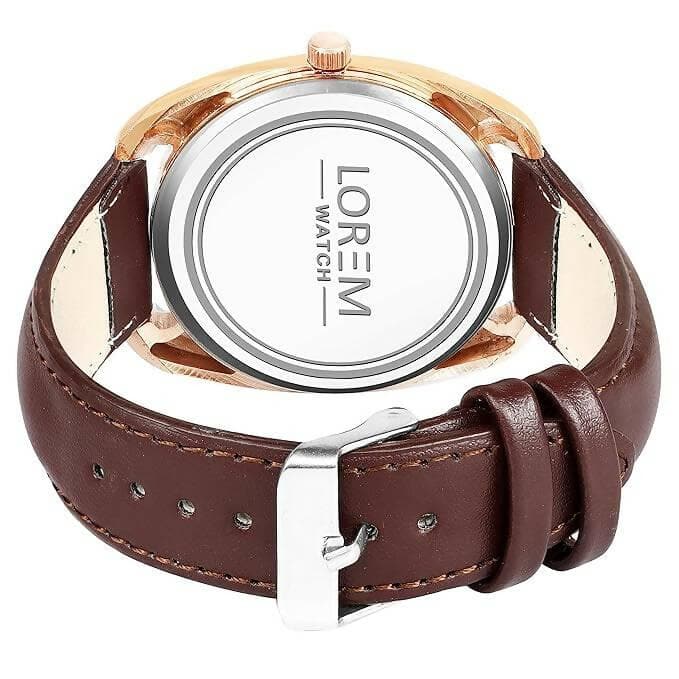 LOREM Brown Stylish Dial Analog Watch For Men LR77 - HalfPe