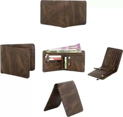 SAGIRON Men Brown Artificial Leather Wallet (5 Card Slots) - HalfPe