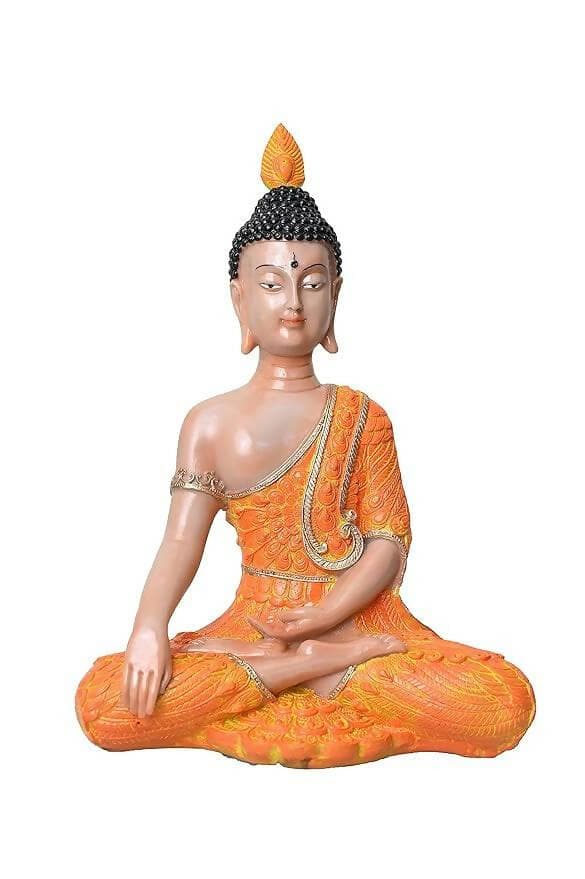 KariGhar Antique Meditating Buddha Statue Idol Perfect for Home | Prayer Room | Living Room | Decoration & Gifting (A0113) - HalfPe