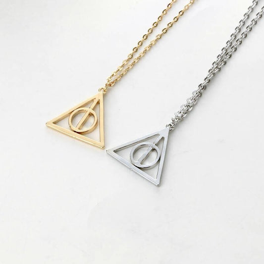 Pinapes Harry Potter Necklace for Girls Famous Harry Potter Deathly Hallows Pendants for Girls Set of 2 - HalfPe