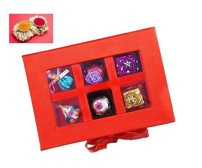 MANTOUSS Red Satin Pongal/Makar Sankranti Chocolate Gift Pack+haldi kumkum - HalfPe