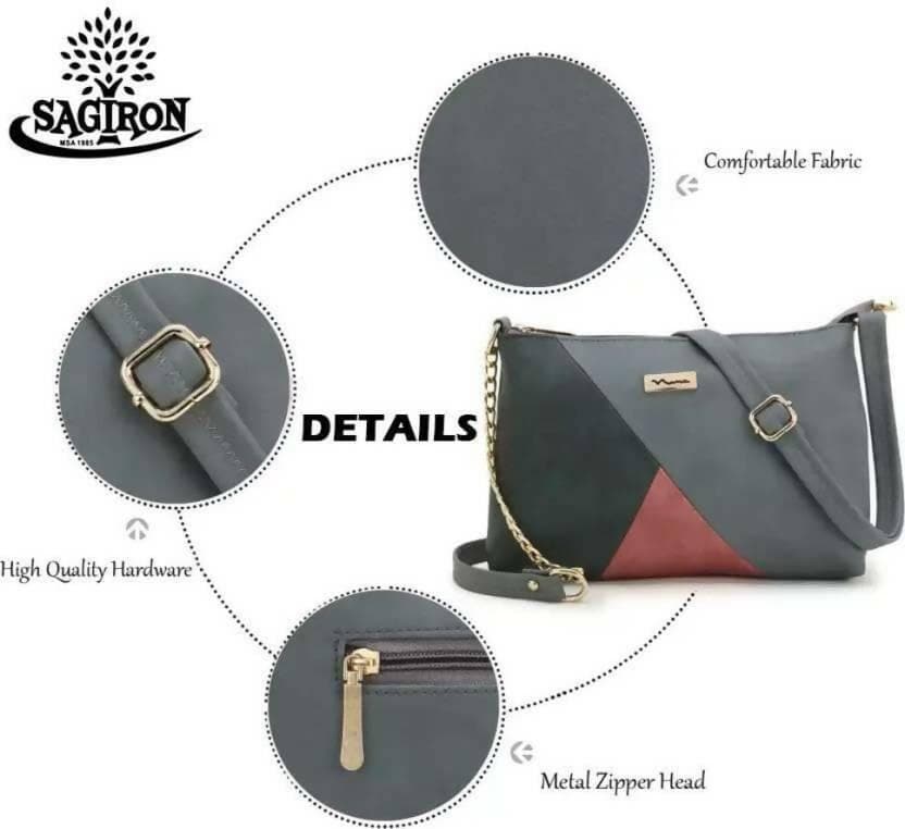 SAGIRON Grey Women Sling Bag - HalfPe