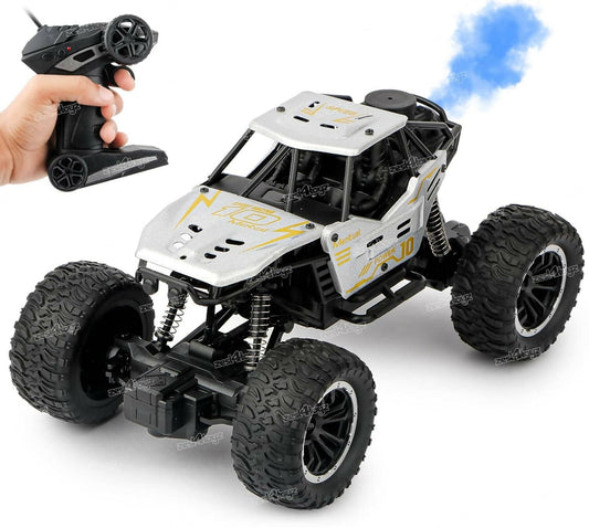 Remote Control Car for Kids with Mist Smoke Effect 2 WD Monster Truck Rock Crawler Climbing RC Toy Vehicle Car - HalfPe
