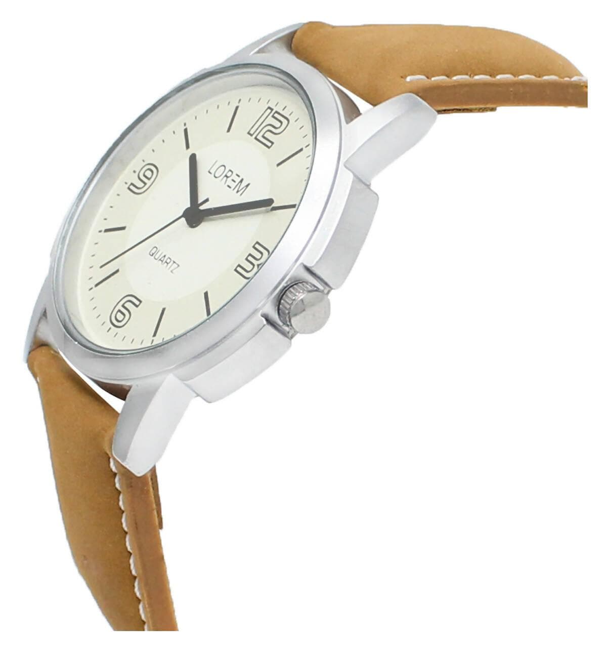 LOREM White Casual Analog Watch For Men LR16 - HalfPe