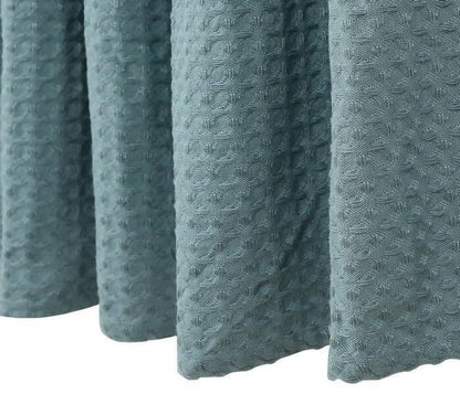 Lushomes Waffle Weave Shower Curtains , 70x72 Inches Bath Cloth, Bathroom curtain for shower, Thick Fabric, Aqua Blue, with 12 Rust-Resistant Metal Grommets no Hooks, Hotel Quality,Washable Polyester - HalfPe