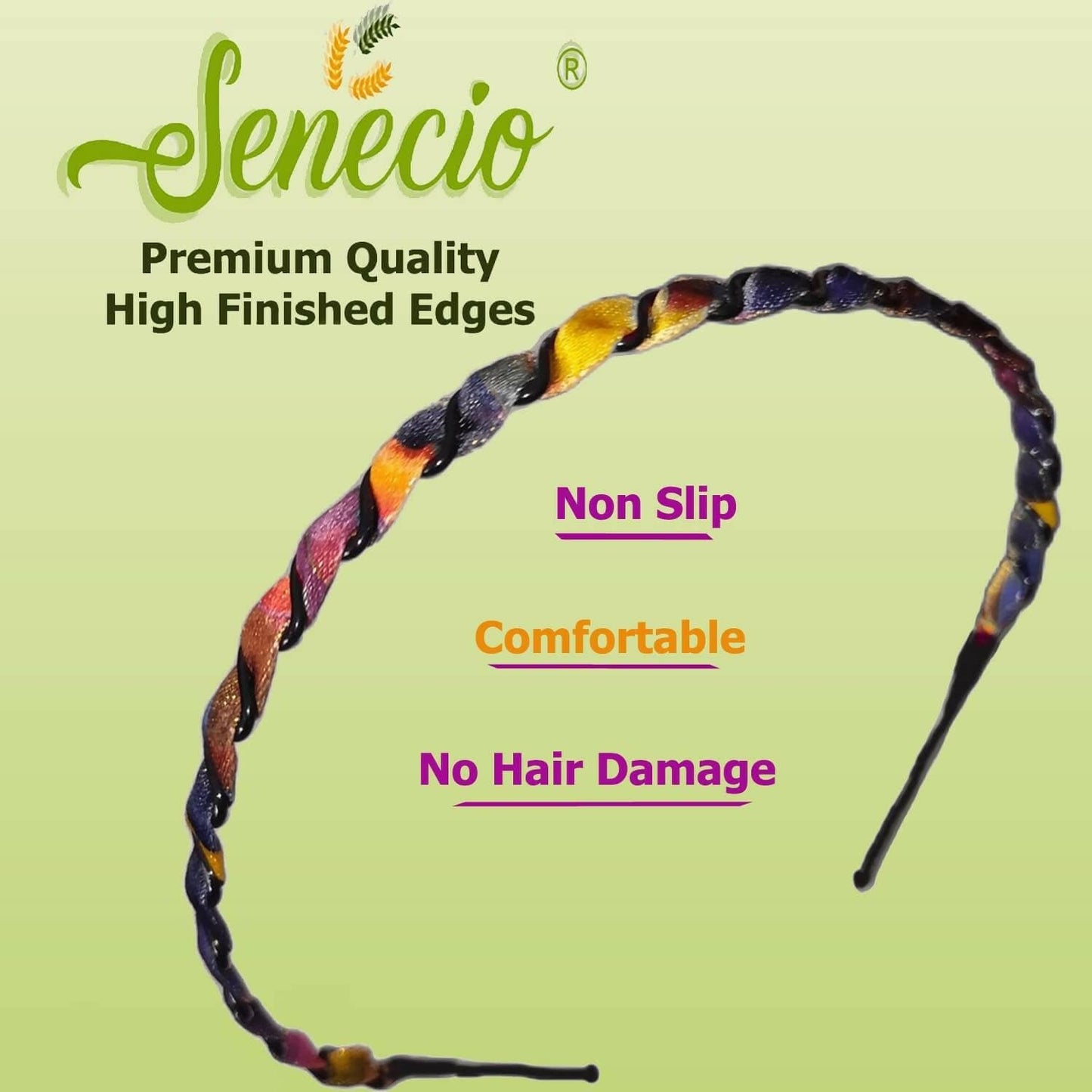 SENECIO Combo Beaded Woven Metal Zig Zag Wave Head Band (Pack of 4) - HalfPe