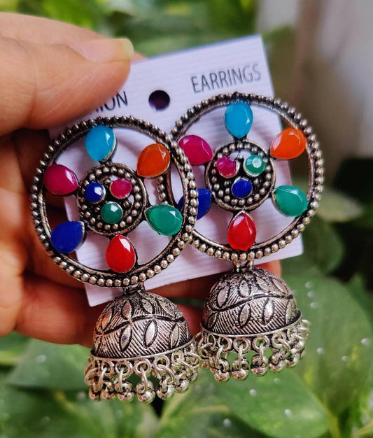 Pinapes Handcrafted wheels Jhumka Earrings for a Stunning Look (Set of 2) - HalfPe