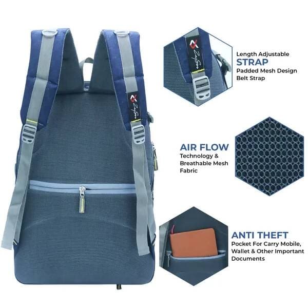 Laptop Backpack For School | College | Everyday Bag With Laptop Compartment (Navy Blue)  - HalfPe