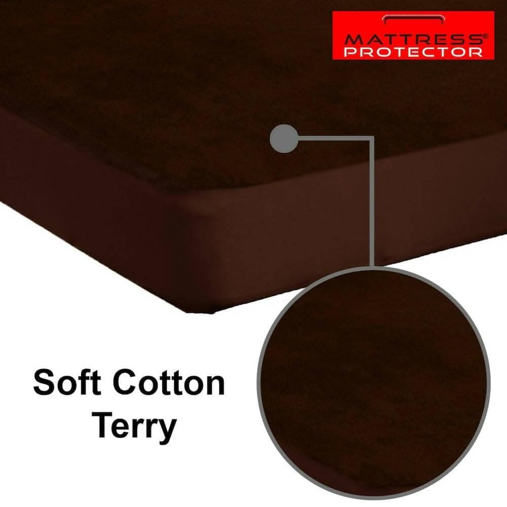 Mattress protector coffee waterproof cover for single bed (75 x 36 inch) - HalfPe