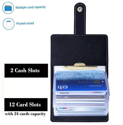 SAGIRON 24 Card Holder (Set of 1, Black) - HalfPe