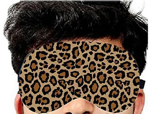 Lushomes Leopard Spots Printed Super Soft Velvet Eye mask for Travel with Gel Tube for Insomnia, meditation and Dark Circles (2 Pcs of Eye Mask and 2 Pcs of Gel Tube) - HalfPe