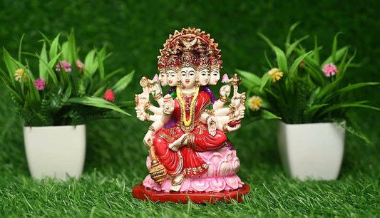 KariGhar Gayatri Devi Idol for Home | Living Room | Puja Room | Housewarming | Gifting & Decoration (Multicolor) - HalfPe