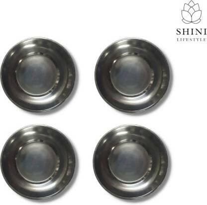 SHINI LIFESTYLE Steel Halva Plates (Pack of 4) - HalfPe