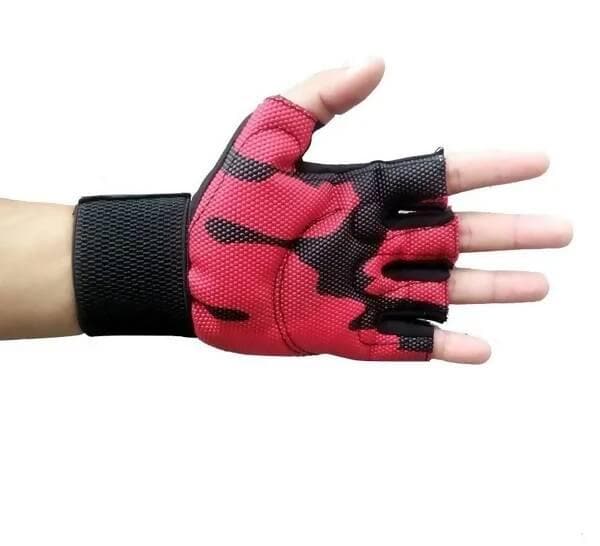 Wrist Support Workout Rubber Padded Grip Gym & Fitness Gloves - HalfPe