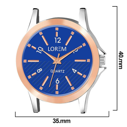 LOREM Blue Stylish Dial Analog Watch For Women LR342 - HalfPe