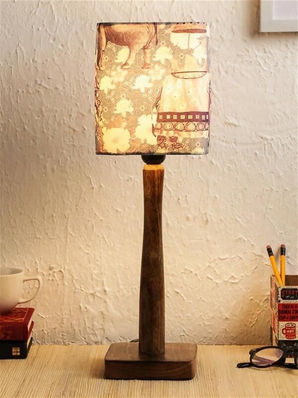 Royal Elephant Wooden Lamp - HalfPe