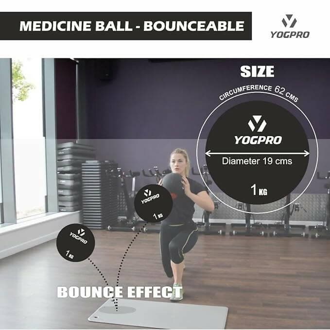 YOGPRO Bounceable Rubber Medicine Ball for Exercise - HalfPe