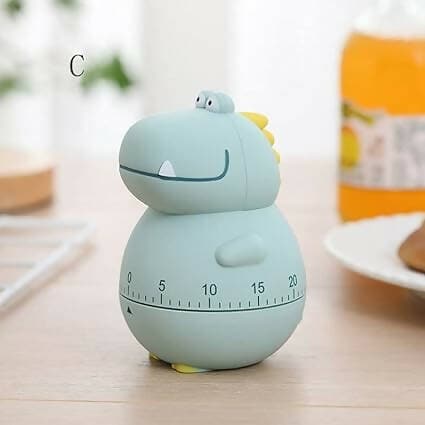 Cute dino anime timer Tick-Tock Clock ( Light Green) - HalfPe