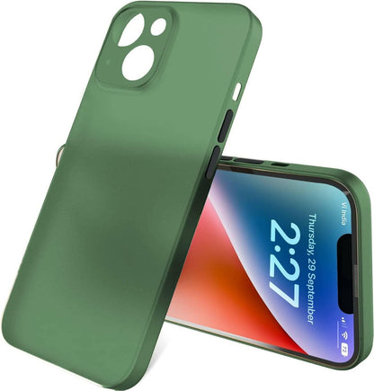 SQUIF Silicone Flexible Soft Ultra Thin Back Case For Iphone 14 Plus Cover|Semi Transparent,Full Camera Protection (Green) - HalfPe