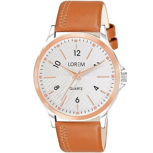 LOREM Silver Stylish Dial Analog Watch For Men LR94 - HalfPe