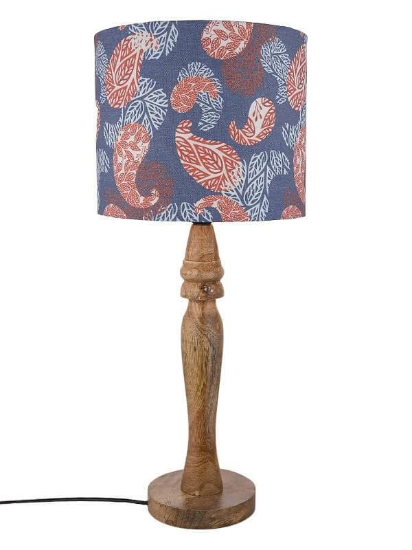 Wooden Colorful Ambee Print Lamp - HalfPe