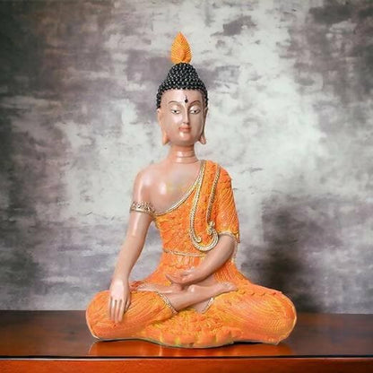 KariGhar Antique Meditating Buddha Statue Idol Perfect for Home | Prayer Room | Living Room | Decoration & Gifting (A0113) - HalfPe