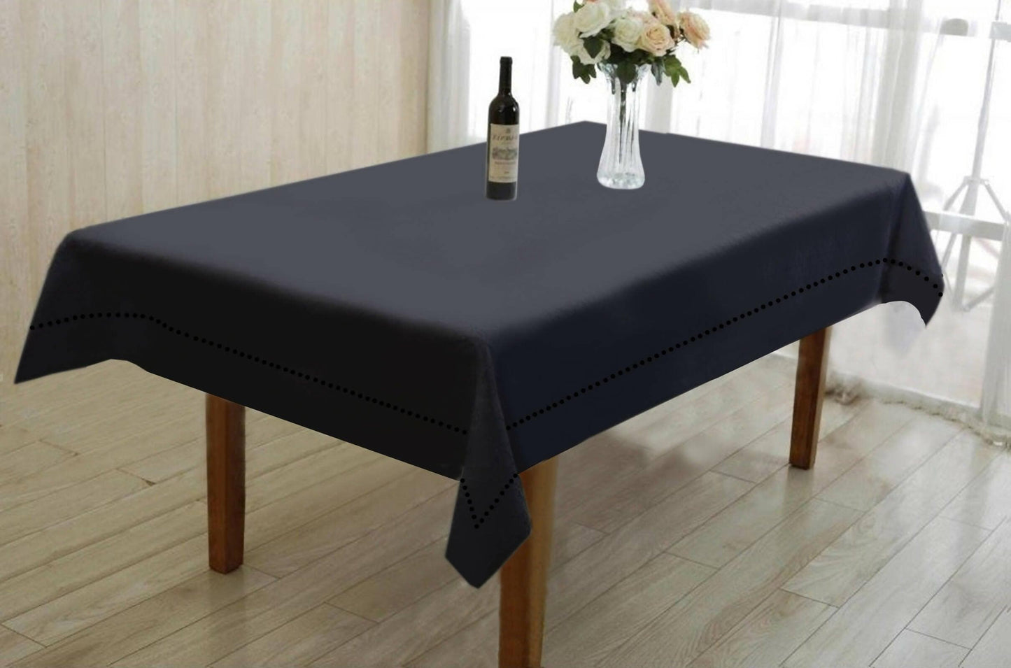 Lushomes table cover, dining table cover , table cloth for 6 seater dining table, Black, Rectangle Dinning Table Cloth, dining table, dinning table cover, tea table cover (54 x 78) - HalfPe