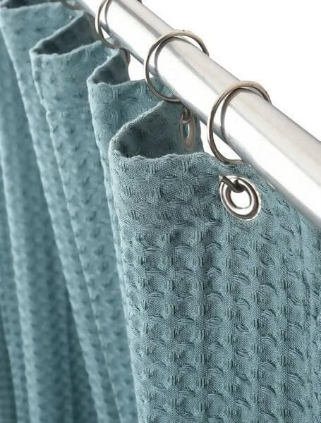 Lushomes Waffle Weave Shower Curtains , 70x72 Inches Bath Cloth, Bathroom curtain for shower, Thick Fabric, Aqua Blue, with 12 Rust-Resistant Metal Grommets no Hooks, Hotel Quality,Washable Polyester - HalfPe