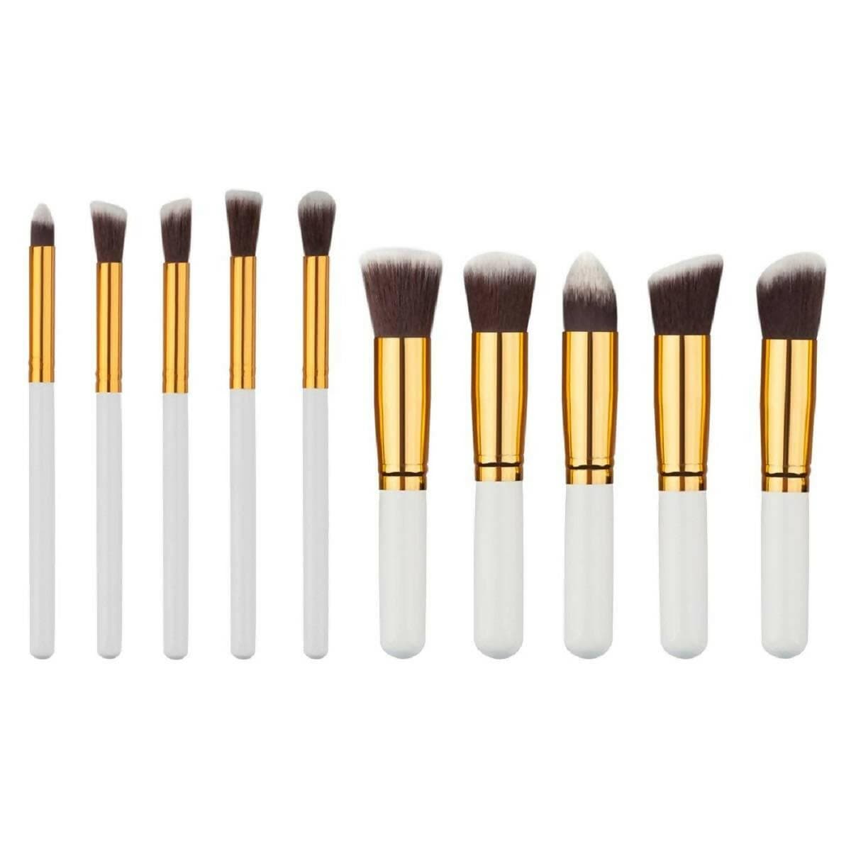 Bingeable Professional Makeup Brushes Set Soft Synthetic Multi Purpose Makeup Brushes (White\Multi Color) (Pack of 10) - HalfPe