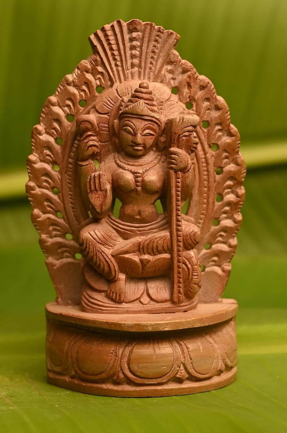 KariGhar Stone Hand Carved Saraswati, Sharda Idol for Home - HalfPe