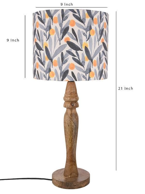 Wooden Leafy Print Lamp - HalfPe