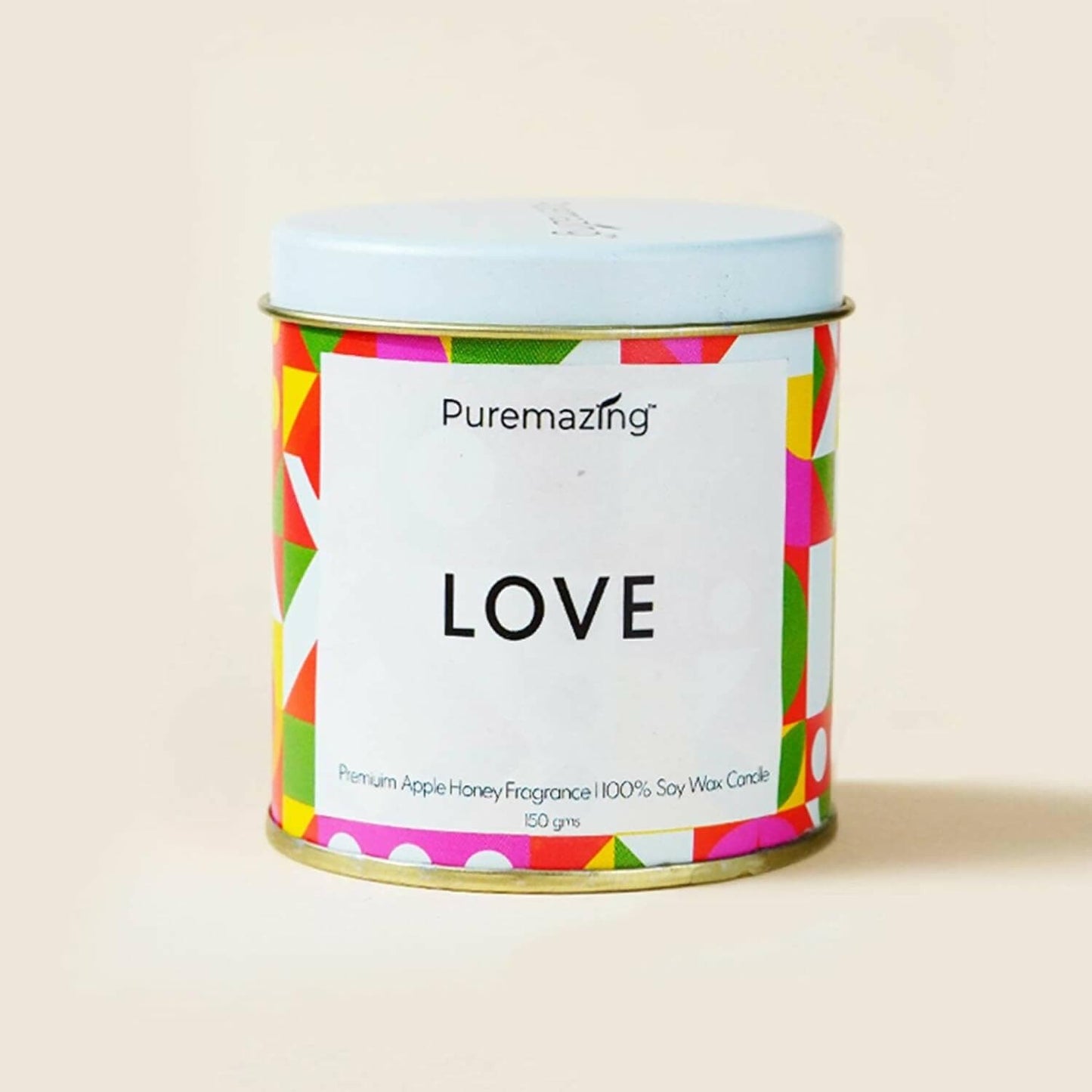 Puremazing Premium 100% Soy Candle | Love - Apple Honey Fragranced Candle Tin Jar with Burning time of Upto 35 Hours - HalfPe