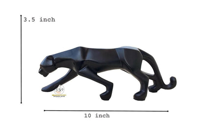 SAJGHAR DECOR Modern Geometrical Black Panther Jaguar Statue for Living Room Decor, Showpiece - HalfPe