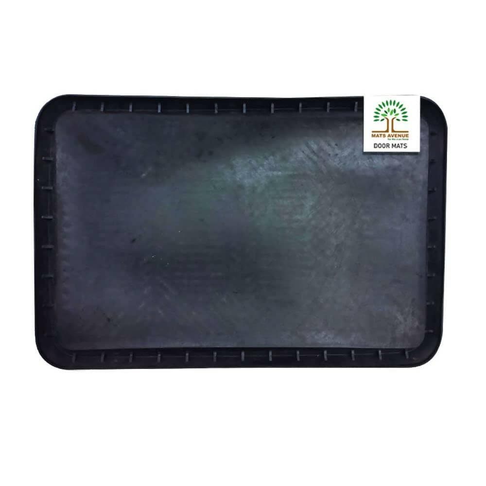 Mats Avenue Multi-Purpose Rubber Boot Tray mat 40cm x 60cm Black (Set of 2) - HalfPe