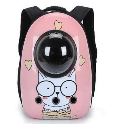 PetGains PGGP Space Pet Backpack ( (Pink Specs Kitty Print) - HalfPe